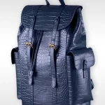 blue crocodile christopher backpack leather front