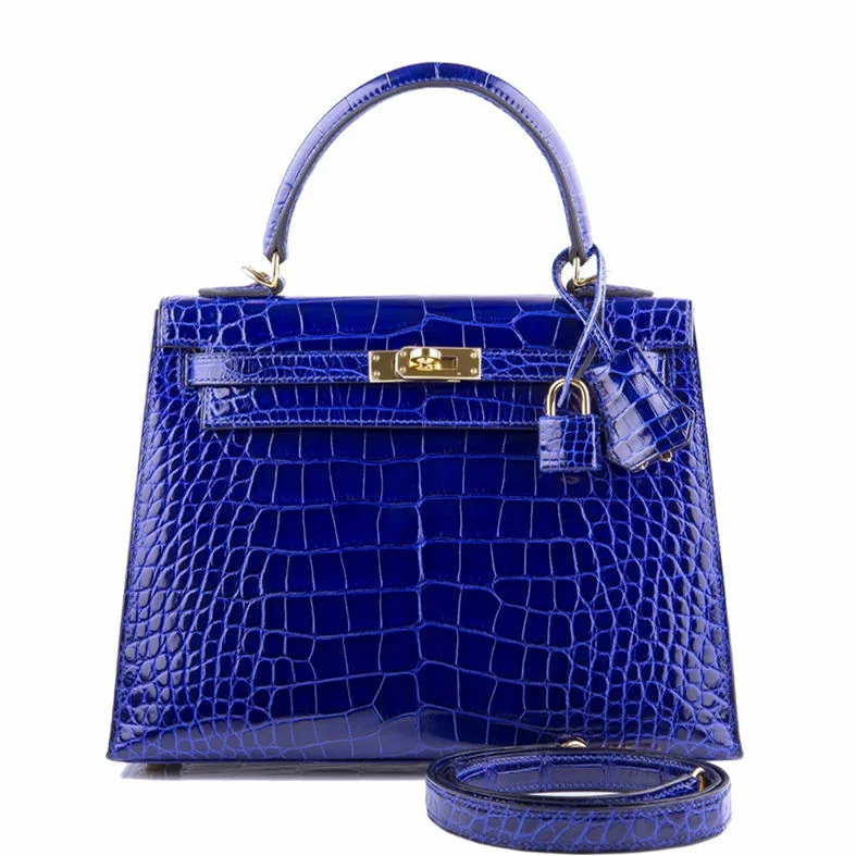 blue glossy crocodile lv handbag kelly design1