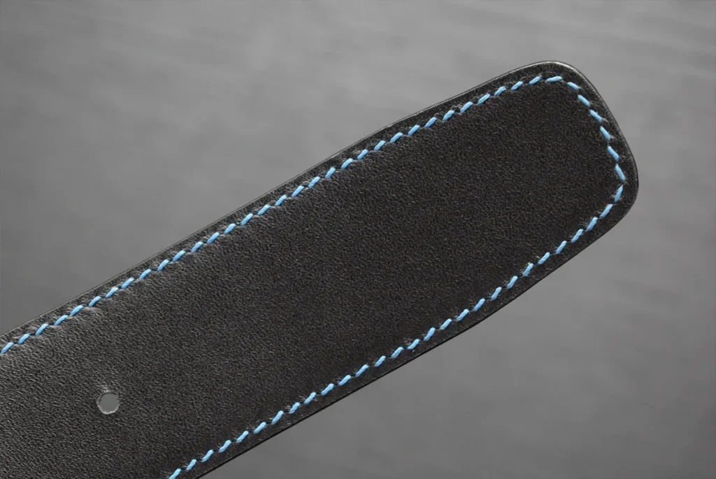 blue nubuck crocodile belt inside