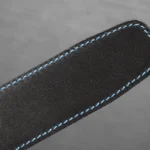 Blue nubuck crocodile belt