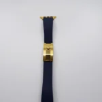 سوار ساعة من جلد التمساح الأزرق