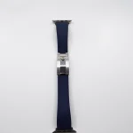 blue rolex apple watch band silver hardware front