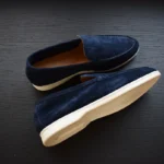 حذاء لوفر أزرق من الجلد الصناعي