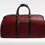 حقيبة سفر من التمساح البني