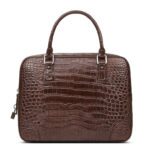 brown crocodile Alligator Leather Briefcase Laptop Bag for Men1