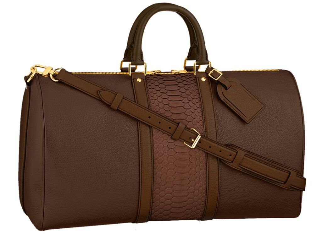 brown leather duffle bag lv design brownpython brown leather duffle bag lv design brownpython