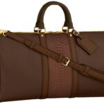 brown leather duffle bag lv design brownpython