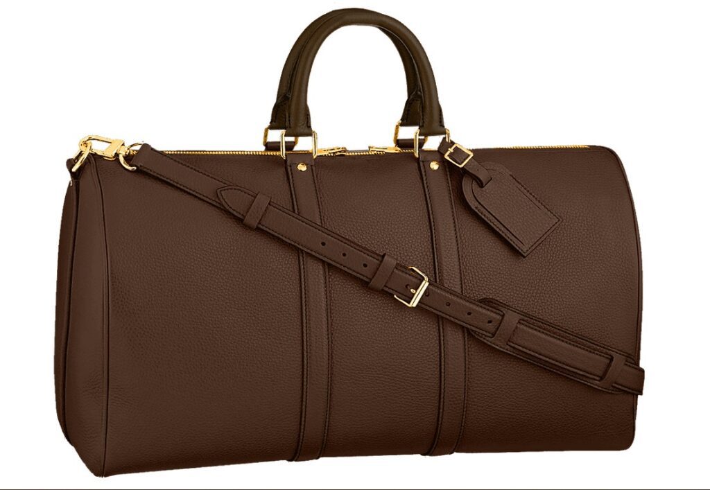 brown leather duffle weekender bag lv design