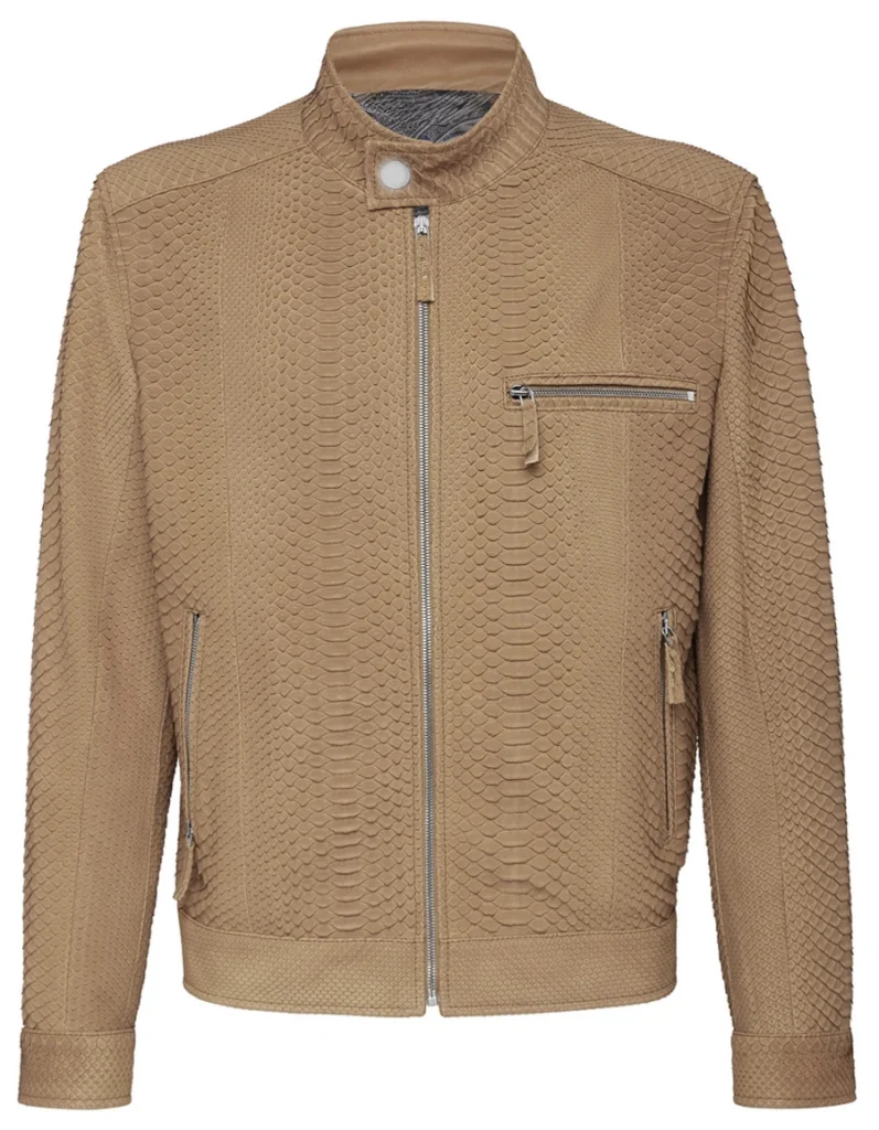 棕色蟒蛇皮夹克