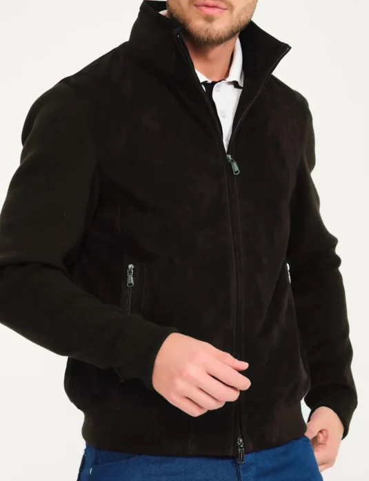 brown suede men jacket