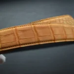 Cognac nubuck crocodile belt