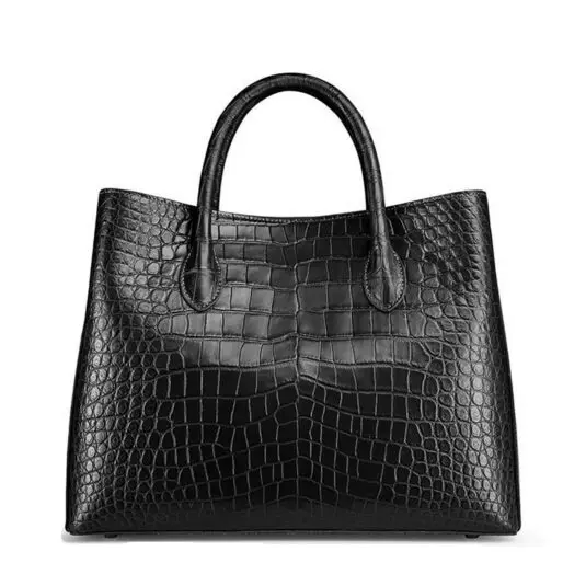 Black Crocodile Shopper Bag