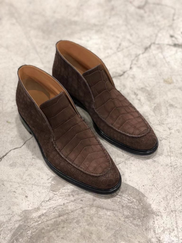 brown crocodile shoes loro piana