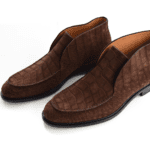 Scarpe di coccodrillo uomo basso marrone