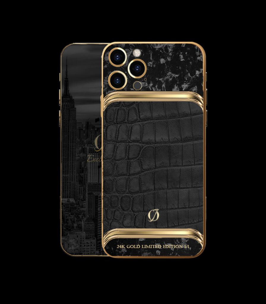 custom iphone 14 pro carbon grey crocodile 1