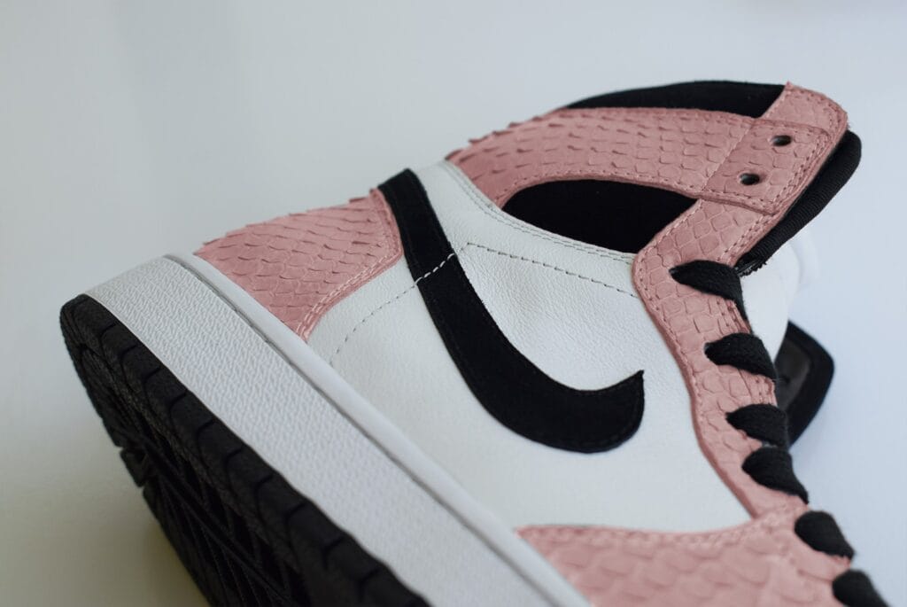 custom nike jordan pink python side