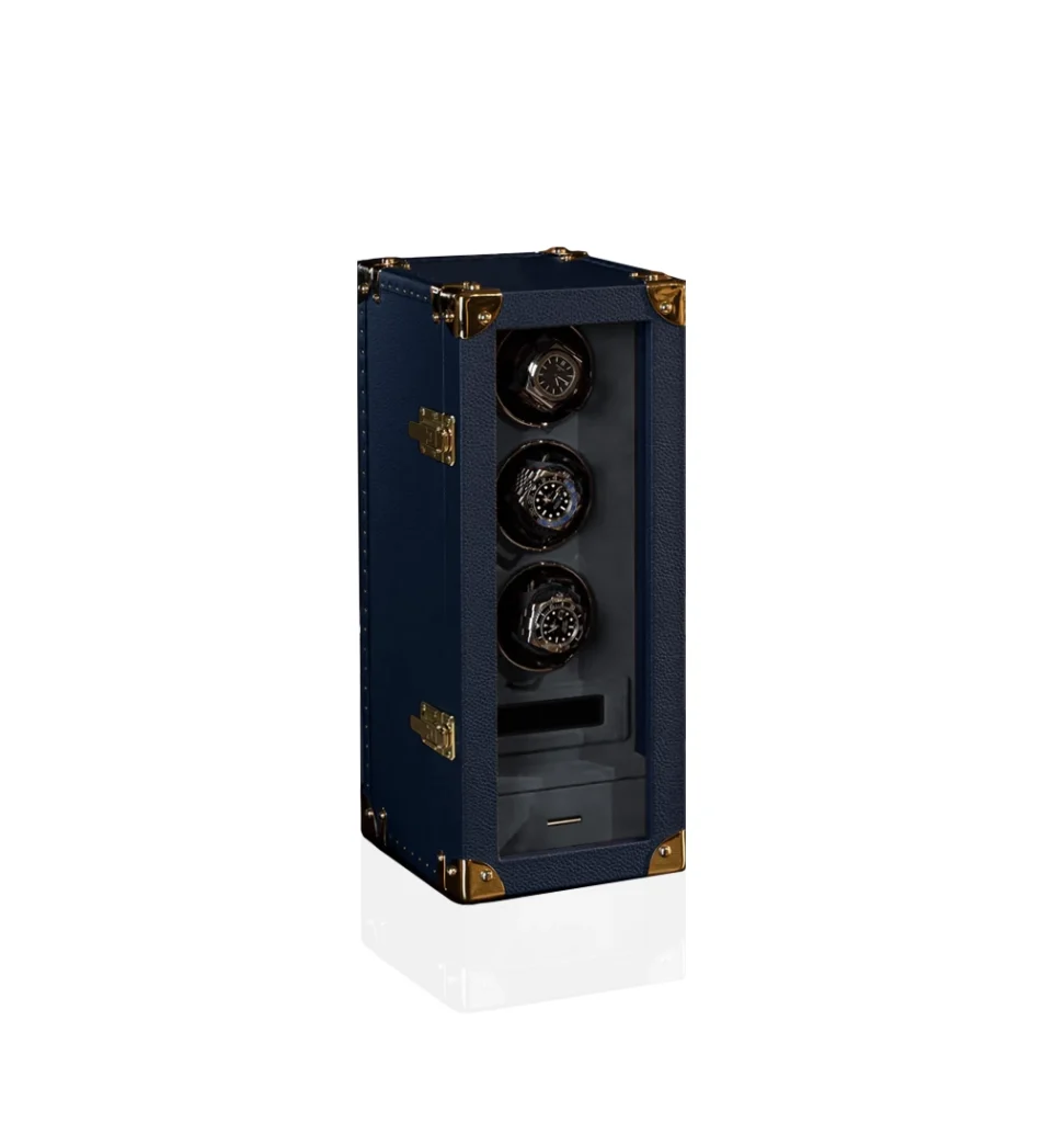 dark blue leather watch winder 3pcs