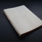 leather menu cover logo