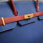 定制蓝色皮革手袋