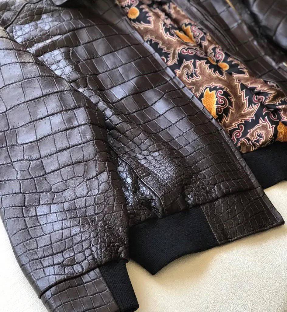 Himalayan Crocodile Jacket, Custom Leather Jacket