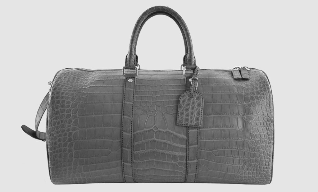 genuine grey crocodile duffle bag lv design