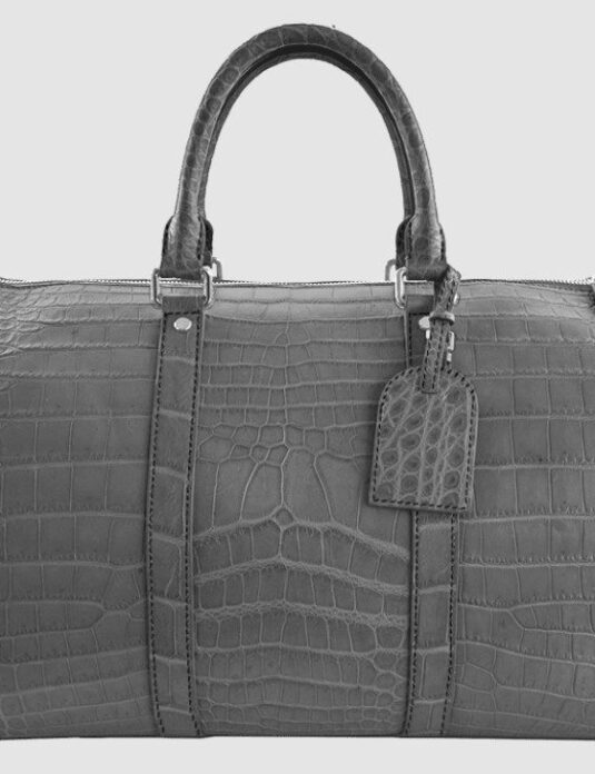 genuine grey crocodile duffle bag lv design