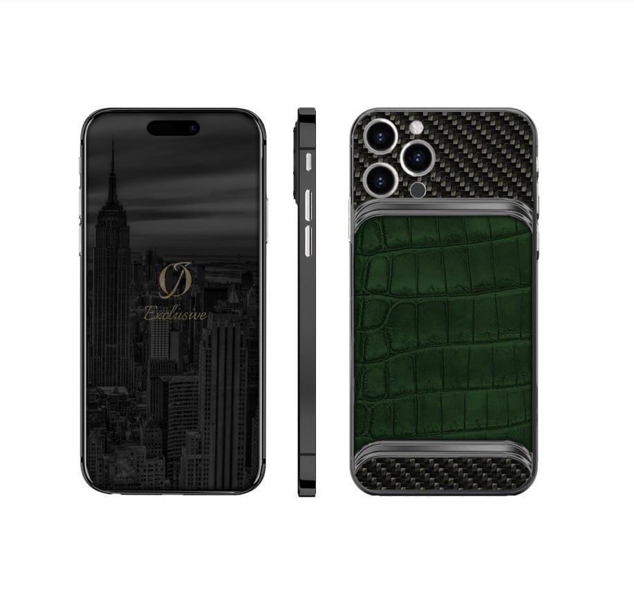 gold black iphone 15 pro max infinity forged carbon crocodile