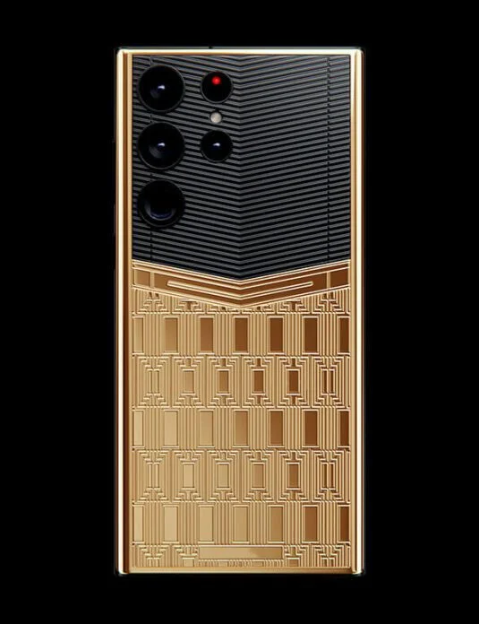 goldenes schwarzes Samsung S23 Ultra oj