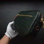 Pochette crocodile verte
