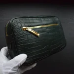 Pochette crocodile verte