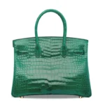 Green glossy crocodile lv handbag birkin design