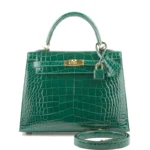 Green glossy crocodile lv handbag birkin design