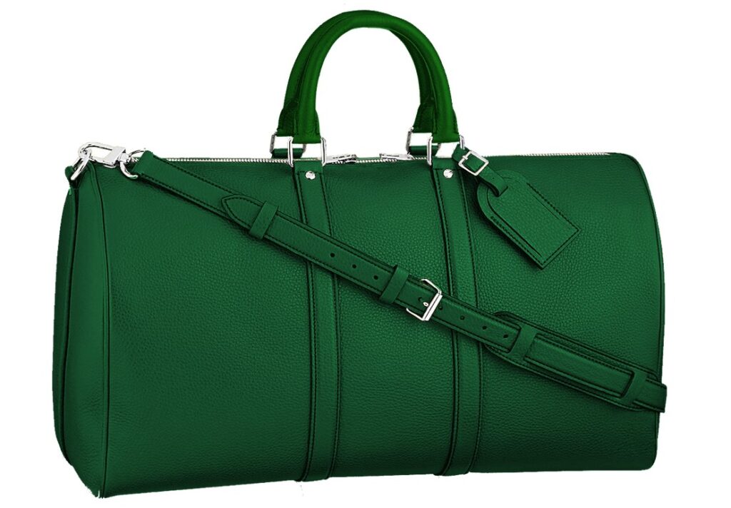 green leather duffle weekender bag lv design