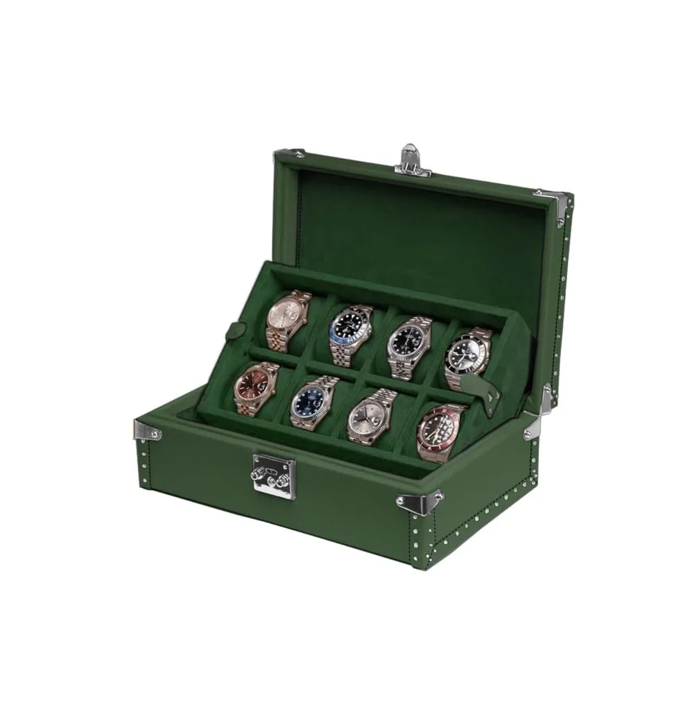 green leather watch box