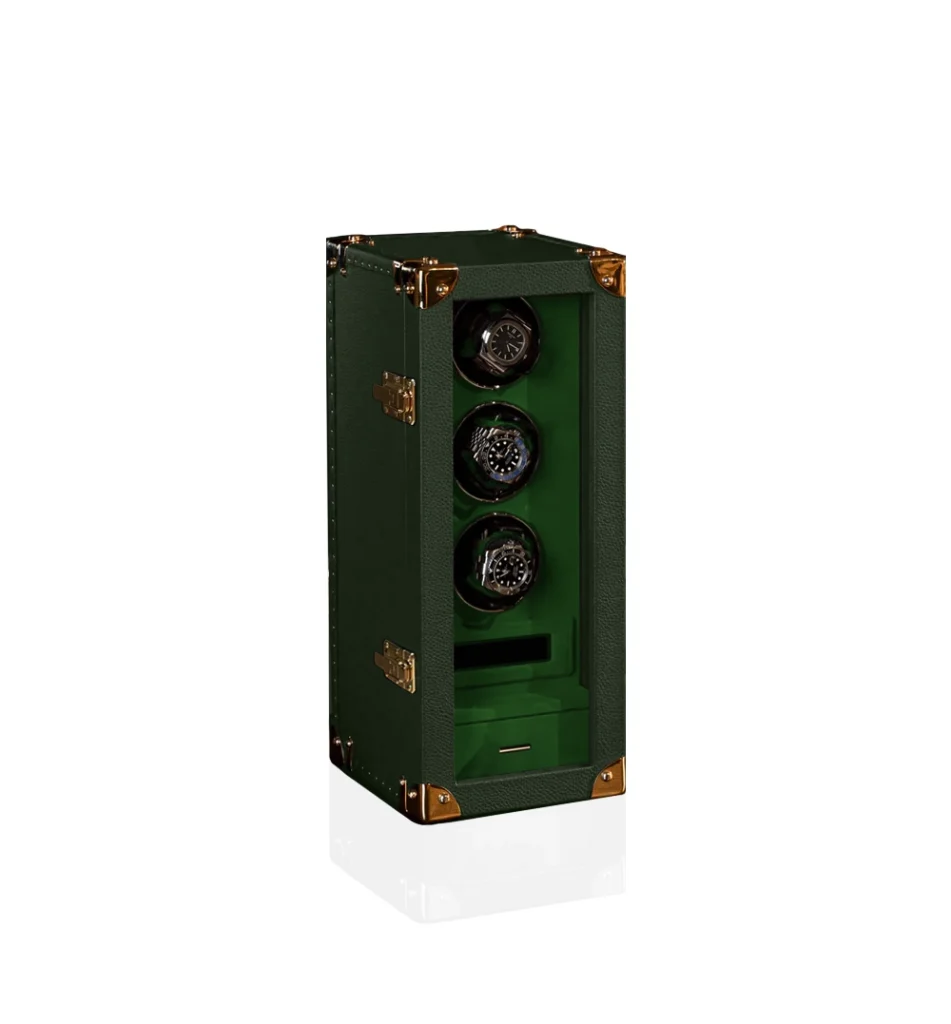 green leather watch winder 3pcs