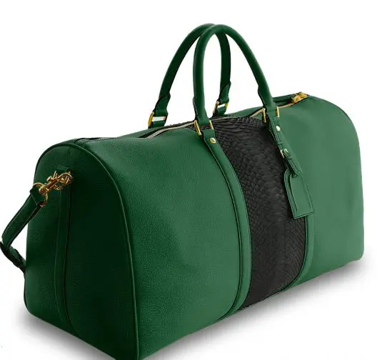 Green togo duffle bag with python2