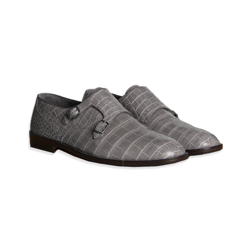 grey crocodile derby shoes monk strap grey crocodile derby shoes monk strap