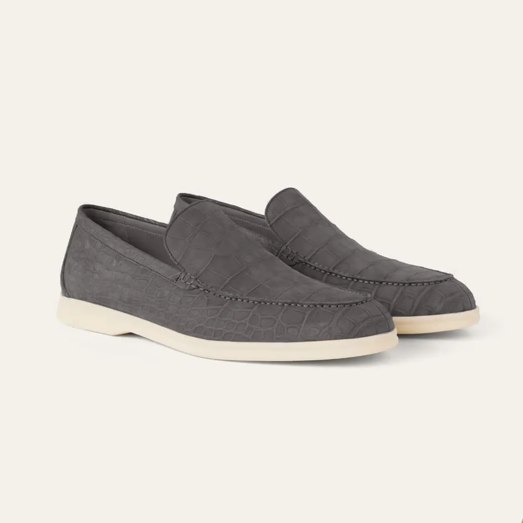 grey nubuck crocodile summer walk