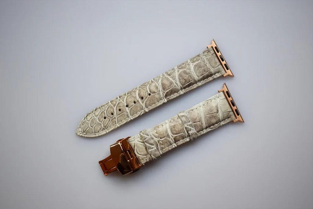 himalayan crocodile apple watch band rose butterfly clasp full