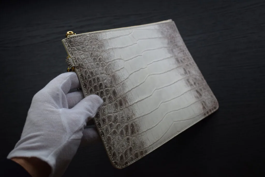 himalayan crocodile pouch bag