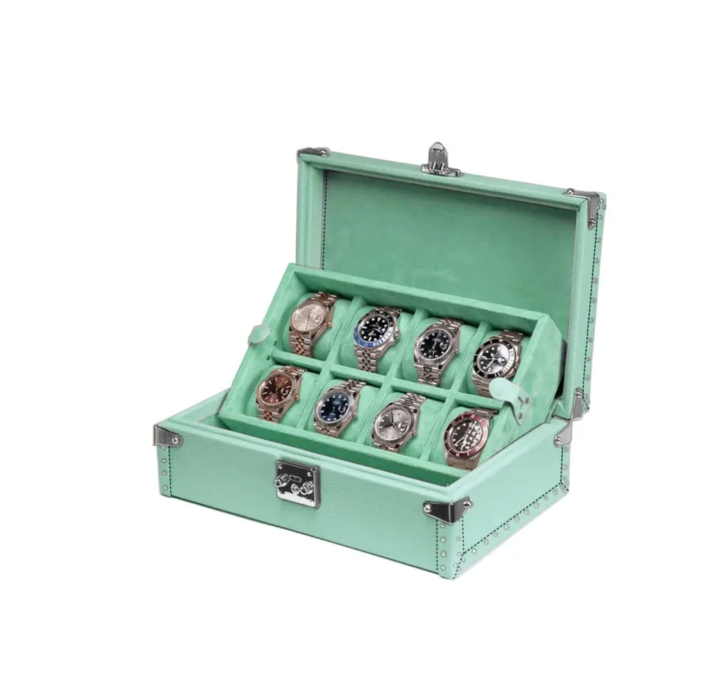 light green leather watch box