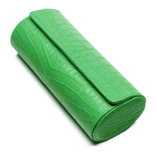 Light green watch roll closed