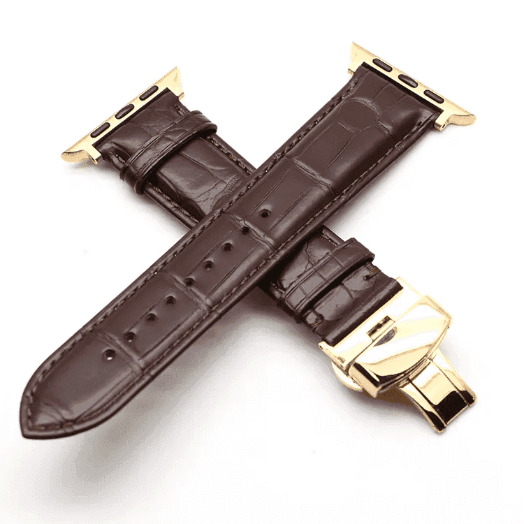 奢华苹果表带 鳄鱼纹 棕色