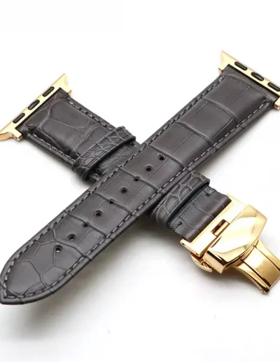 luxury apple watch band grey crocodile