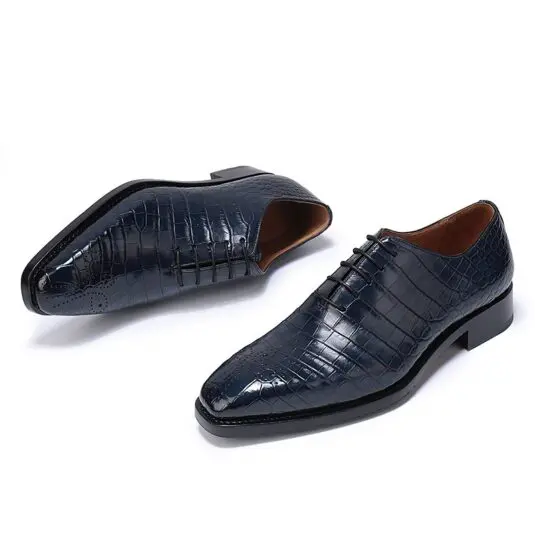 blue crocodile dress shoes