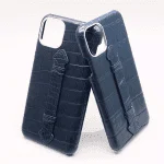 benutzerdefinierte Krokodilhülle iPhone blau
