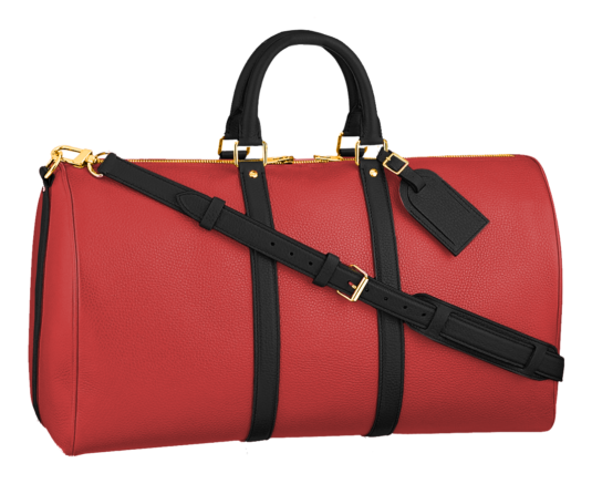 Luxury leather duffle bag red togo lv