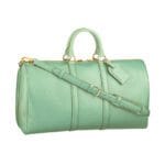 mint green leather duffle bag weekender