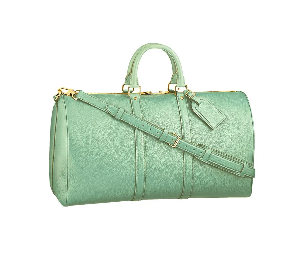 薄荷绿皮革旅行袋 周末款