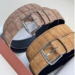 nubuck crocodile belts